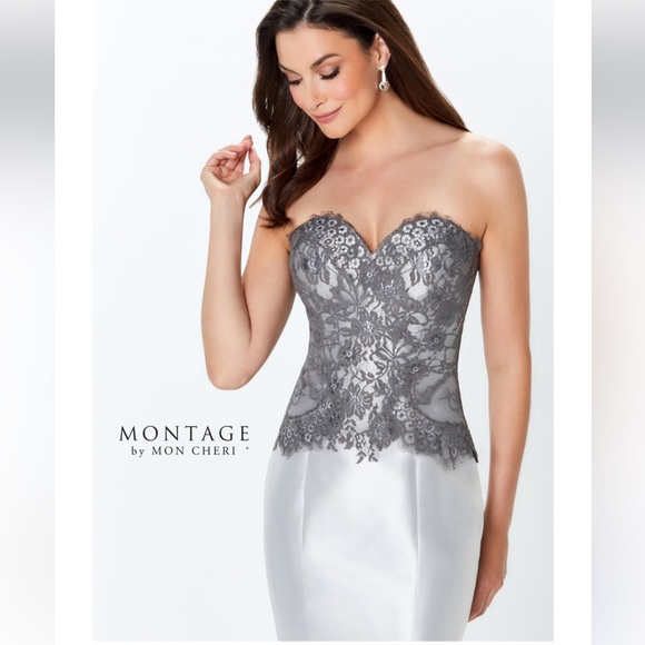 Brand new Montage by Mon Cheri Mikado trumpet strapless Gown - Picture 6 of 12